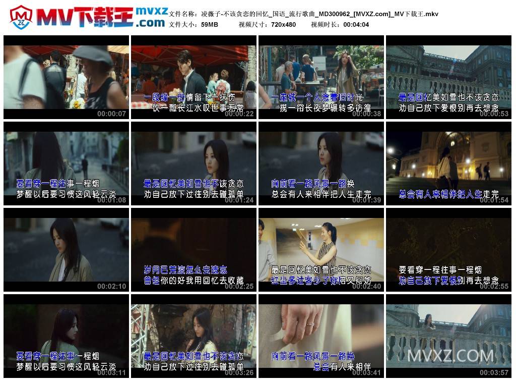 凌薇子-不该贪恋的回忆_国语_流行歌曲_MD300962